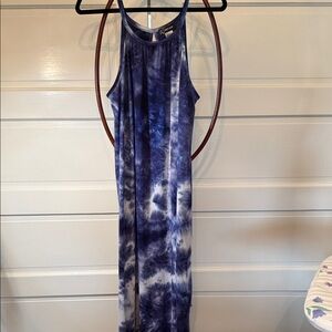 Tie Dye Maxi Dress Soft Lounge Festival Hippie Flowy Tank Dress